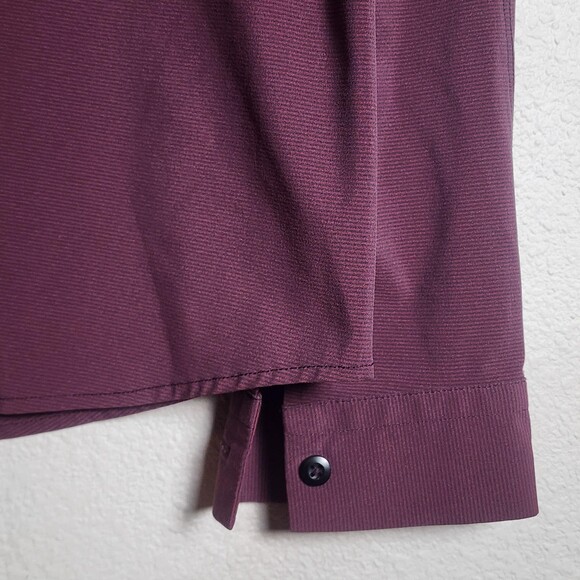 Lululemon Shirt Mens Large Purple Stripe Long Sleeve Button Up Stretch Casual - Picture 2 of 8